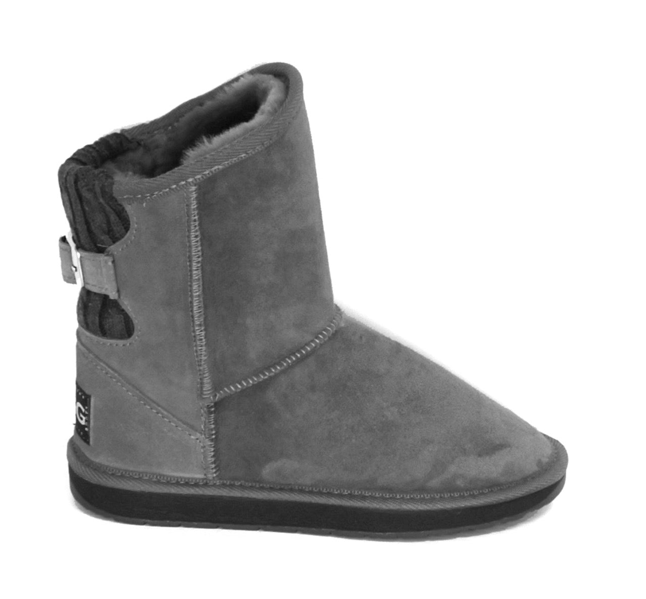 Grey on sale buckle boots